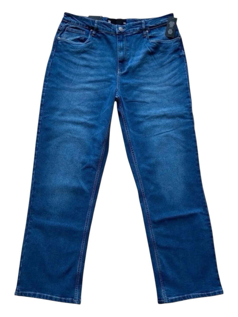 NWT MILE END jeans blue stretchy high rise waist straight leg Vintage Modern 33
